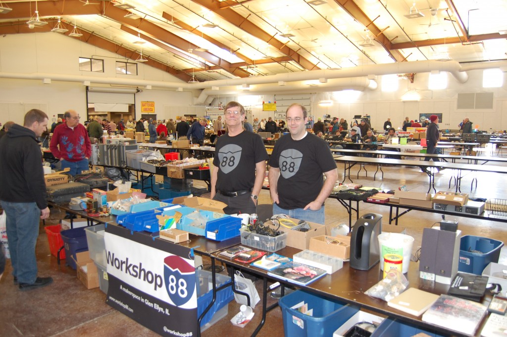 Paul and Andrew man the table at the WCRA Mid-Winter Hamfest